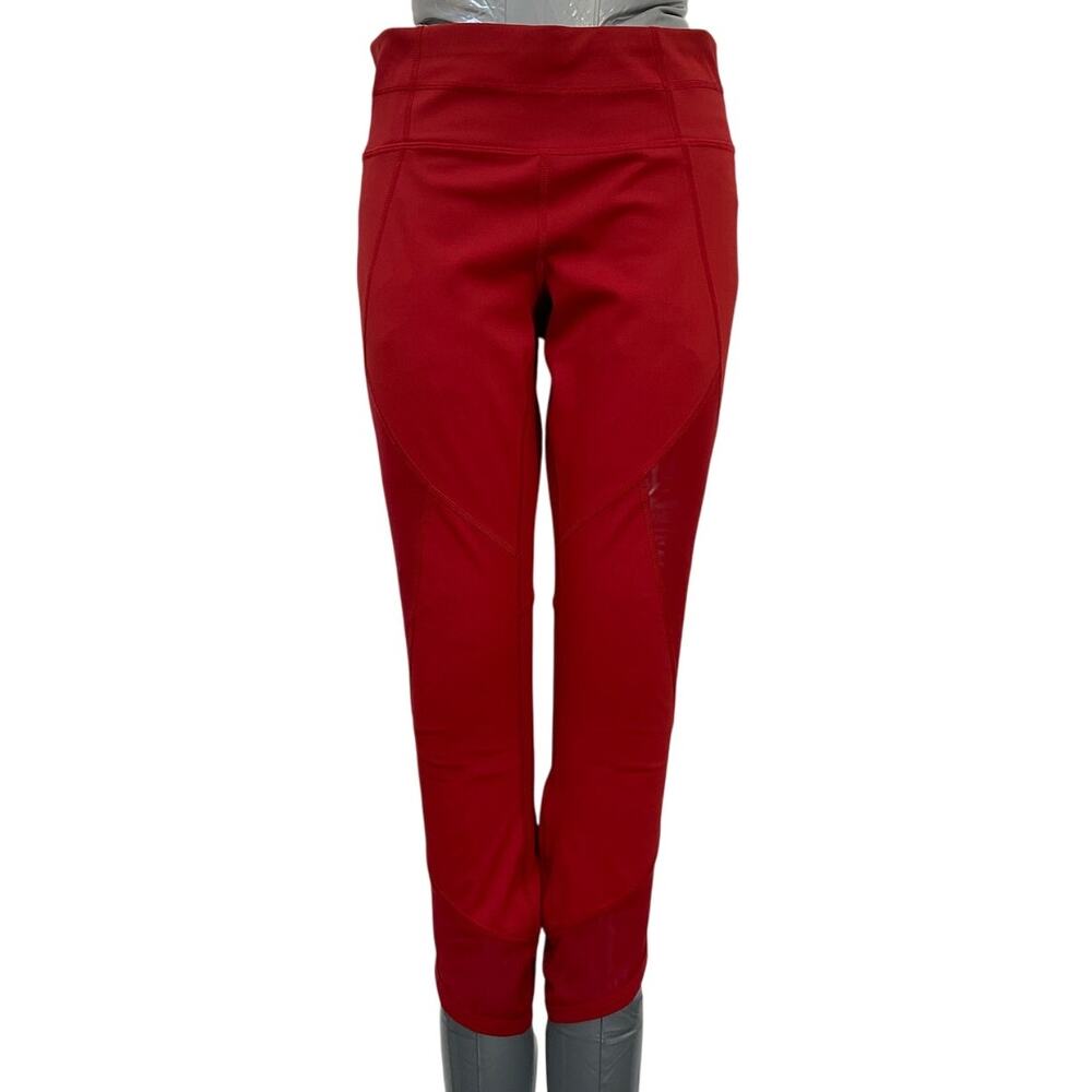 Athleta Womens Red Cropped Leggings Size S Crop Pants Athletic Yoga Activewear